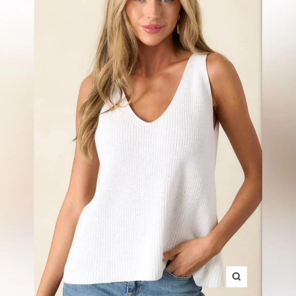 Newbury Kustom Cream Knit tank / sweater vest - Picture 2 of 9